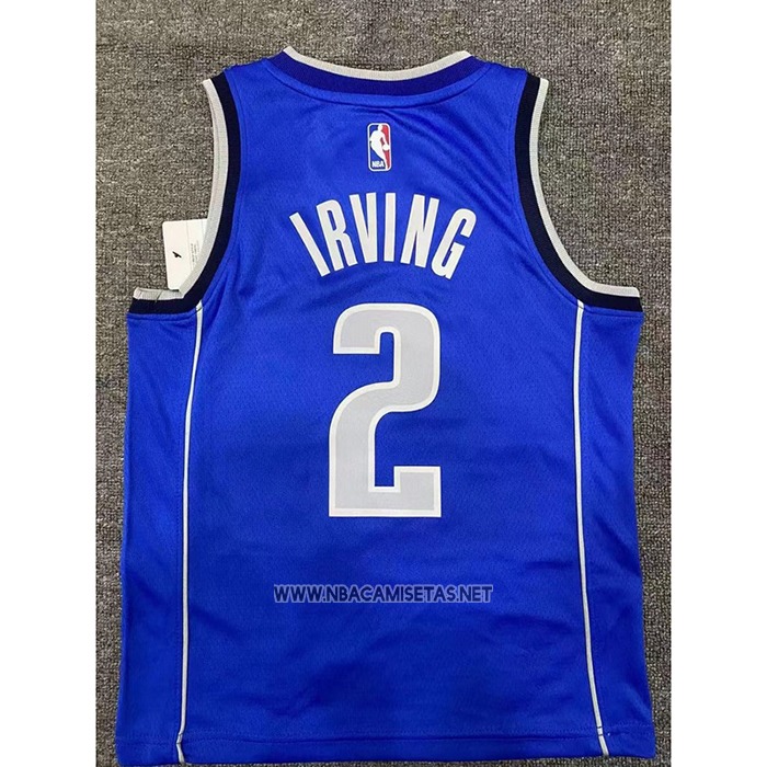 Camiseta Nino Dallas Mavericks Kyrie Irving NO 2 Icon 2022-23 Azul